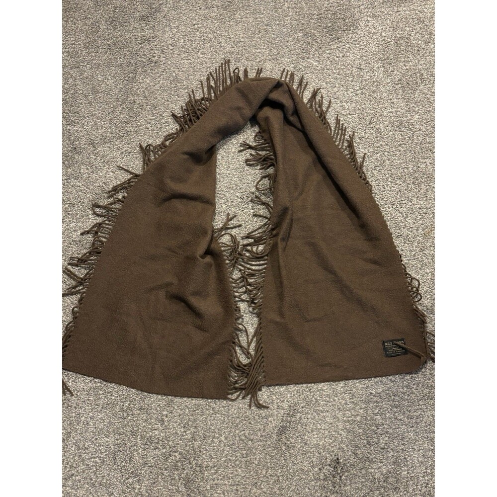 Meg Cohen‎ Cashmere Scarf Double Fringed Brown England